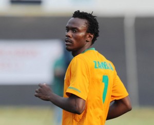 Zambia's Given Singuluma who scored the only goal of the match