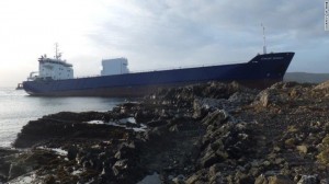 The cargo vessel Lysblink Seaways ran aground on the northwest coast of Scotland in February.