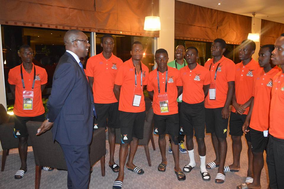 FAZ President Andrew Kamanga dined with the Zambia Under-20 national team