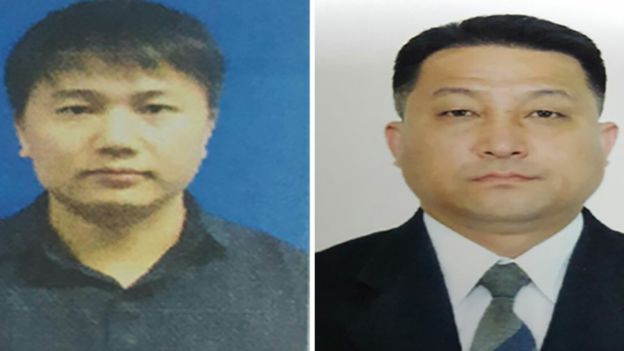  Two of the wanted men are Kim Uk II (left) and Hyon Kwang Song (right) 