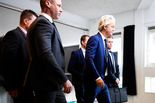 Geert Wilders turned out to vote in The Hague 