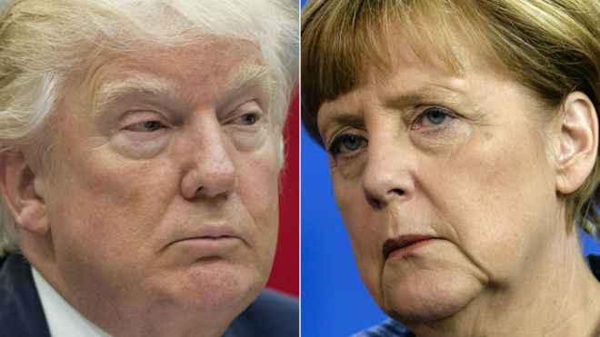 Donald Trump and Angela Merkel have widely differing leadership styles 
