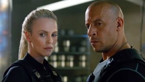  This image released by Universal Pictures shows Charlize Theron, left, and Vin Diesel in "The Fate of the Furious." (Universal Pictures via AP)  (Copyright: Â© 2017 Universal Studios. ALL RIGHTS RESERVED.) 